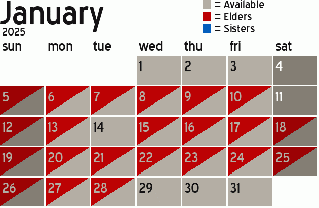 Missionary Dinner Calendar