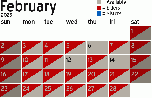 Missionary Dinner Calendar