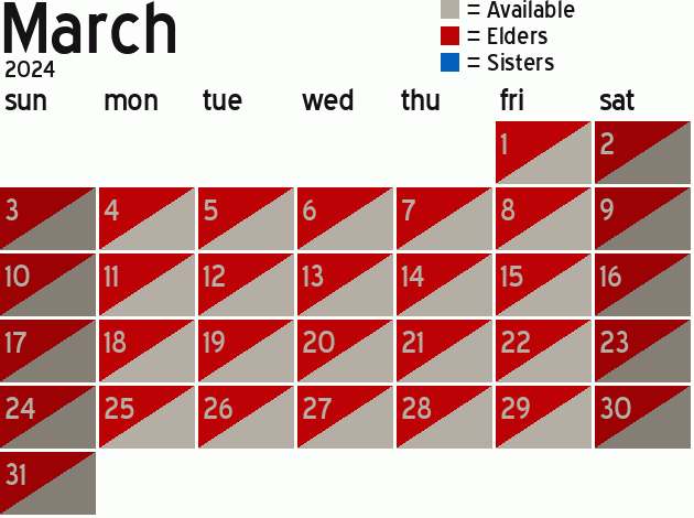 Missionary Dinner Calendar