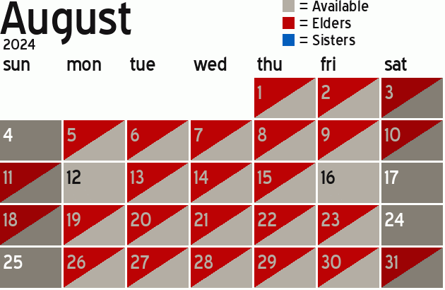 Missionary Dinner Calendar