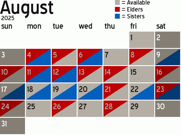 Missionary Dinner Calendar