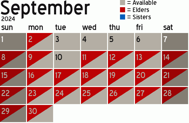 Missionary Dinner Calendar