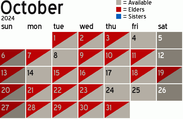 Missionary Dinner Calendar