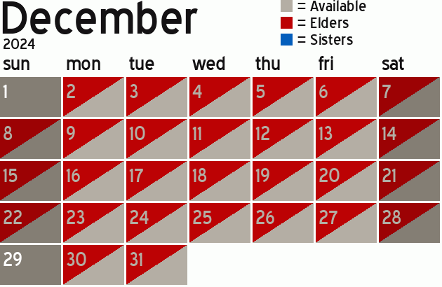 Missionary Dinner Calendar